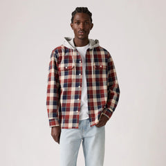 Plaid Hooded Classic Worker Shirt - Reeve Plaid Russet Brown - Brown