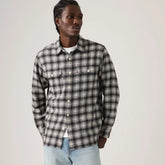 Jackson Worker Overshirt - Kana Plaid Jet Black - Black