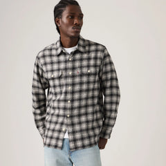 Jackson Worker Overshirt - Kana Plaid Jet Black - Black