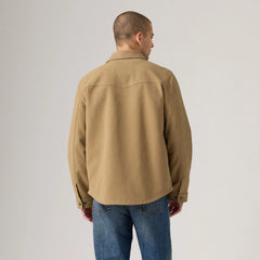 Faux Suede Overshirt - Tan