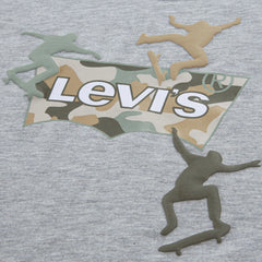 Short Sleeve Skate Camo Batwing Graphic Tee Little Boys 4-7 - Heather Grey