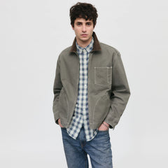 Full-Zip Mechanic Trucker Jacket