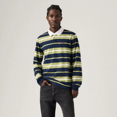 Classic Long-Sleeve Rugby Shirt - Fuse Stripe Navy Blazer - Green