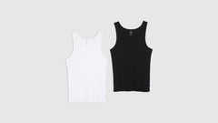 Rib Tank (2-Pack) - Black and Snow Marble Heather - Multi-Color