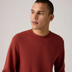 Long-Sleeve Standard Fit Thermal Shirt - Russet Brown - Red