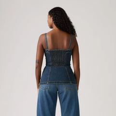 Tailored Bustier - Hinged Heart - Medium Wash
