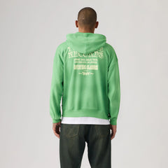 Two Horse Boxy Garment Dye Hoodie Sweatshirt - Two Horse Records - Green