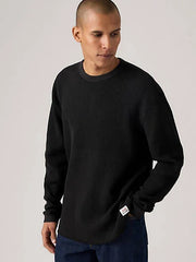 Long-Sleeve Relaxed Thermal Garment Dye Shirt - Garment Dye Mineral Black - Black