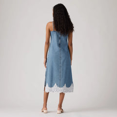 90's Denim Slip Midi Dress - Slipped My Mind - Medium Wash