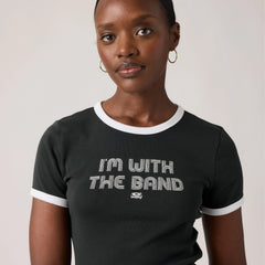 Graphic Rickie Ringer T-Shirt - I'm with the Band - Black