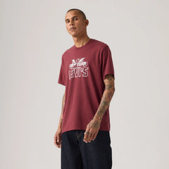 Relaxed Fit Short-Sleeve Graphic T-Shirt - Archival Cowboy Oxblood - Red