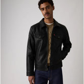 Faux Leather Jacket - Black - Black