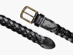 Leather Braid Belt - Black