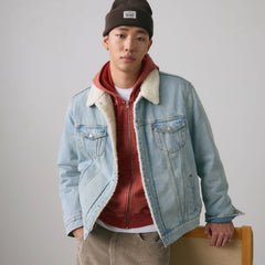 Type III Sherpa Trucker Jacket - Kentucky Blue Sherpa - Light Wash