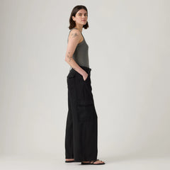 Baggy Dad Cargo TENCEL™ Women's Pants - Caviar - Black