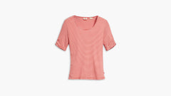 Infinity Short Sleeve Ballet Top - Coral Red