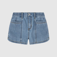 Denim Dolphin Short Little Girls 4-6 - Reach For The Stars - Medium Wash