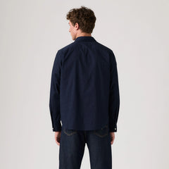 Classic One Pocket Standard Fit Poplin Shirt - Ditzydot Nightwatch - Blue