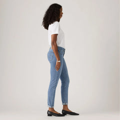 Boyfriend Mid Rise Women's Jeans - Lapis - Medium Wash