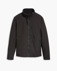 Soft Shell Stand Collar Jacket - Black
