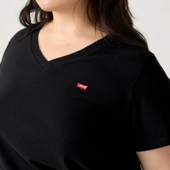 V-Neck T-Shirt (Plus Size) - Caviar - Black