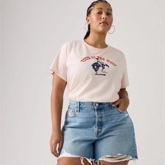 Perfect Logo T-Shirt (Plus Size) - Plus Bucking Bronco - Pink