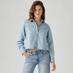 Logan Shirt - Tencel Blasted Stone Top - Light Wash