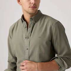 Authentic Button-Down Garment Dye Shirt - Garment Dye Mulled Basil - Green