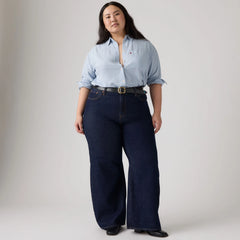 Ribcage Wide Leg Women's Jeans (Plus Size) - Shaded View - Dark Wash