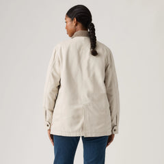 Bree Barn Jacket - Oyster Gray - White
