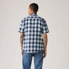 Short-Sleeve Classic One Pocket Standard Fit Shirt - Sydney Plaid Quiet Harbor - Blue