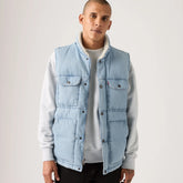 Utility Quilted Vest - Denim - Blue