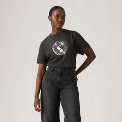 Graphic Logo Vintage Short Sleeve Tee - Disco Ball Pirate Bl - Black
