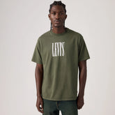 Relaxed Fit Vintage Graphic T-Shirt - Stretched Serif Kambaba - Green