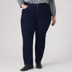 724 High Rise Slim Straight Fit Women's Jeans (Plus Size) - Cast Shadows - Dark Wash