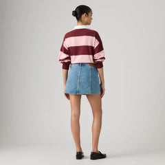 Button Front Skort - Work For It No Dp - Medium Wash