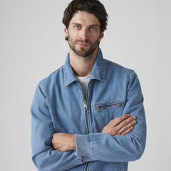 Western Bomber Jacket - Medium Wash