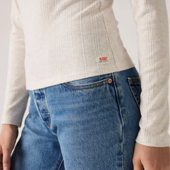 Dry Goods Women's Supersoft Long-Sleeve Tee - Oatmeal Heather - White