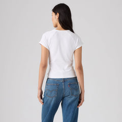 Graphic Riley Raglan T-Shirt - Pearl Embellished Sh - White