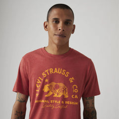 Standard Fit Classic Graphic T-Shirt - Heritage Americana Bear Baked Apple - Red