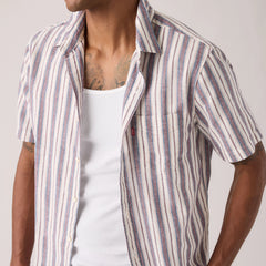 Short-Sleeve Classic One Pocket Standard Fit Shirt - Rafina Stripe Ensign - Multi-Color