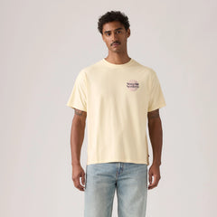 Relaxed Fit Vintage Graphic T-Shirt - Sunrise Sessions Rutagbaga - Tan