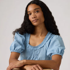 Reese Short-Sleeve Blouse - Glacier Lake - Blue