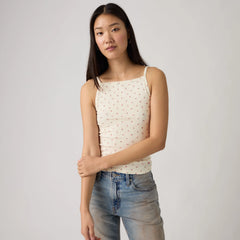 Dry Goods Apron Tank Top - Abbey Ditsy Coral Bl - Pink