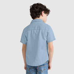 Short Sleeve Woven Shirt Little Boys 4-7 - Avalon - Light Wash