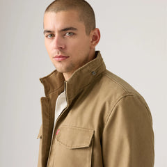 Military Two Chest Pocket Jacket - Khaki - Black