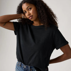 Julie Slub Short-Sleeve Tee - Anthracite Night - Black