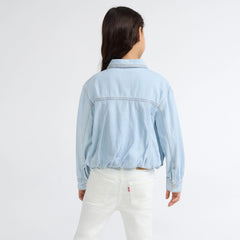 Bubble Denim Trucker Jacket Little Girls 4-6 - Wow Me Over - Light Wash