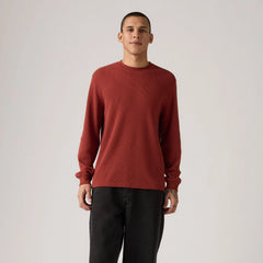 Long-Sleeve Standard Fit Thermal Shirt - Russet Brown - Red