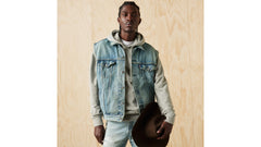 Relaxed Fit Trucker Vest - Kentucky Blue - Medium Wash